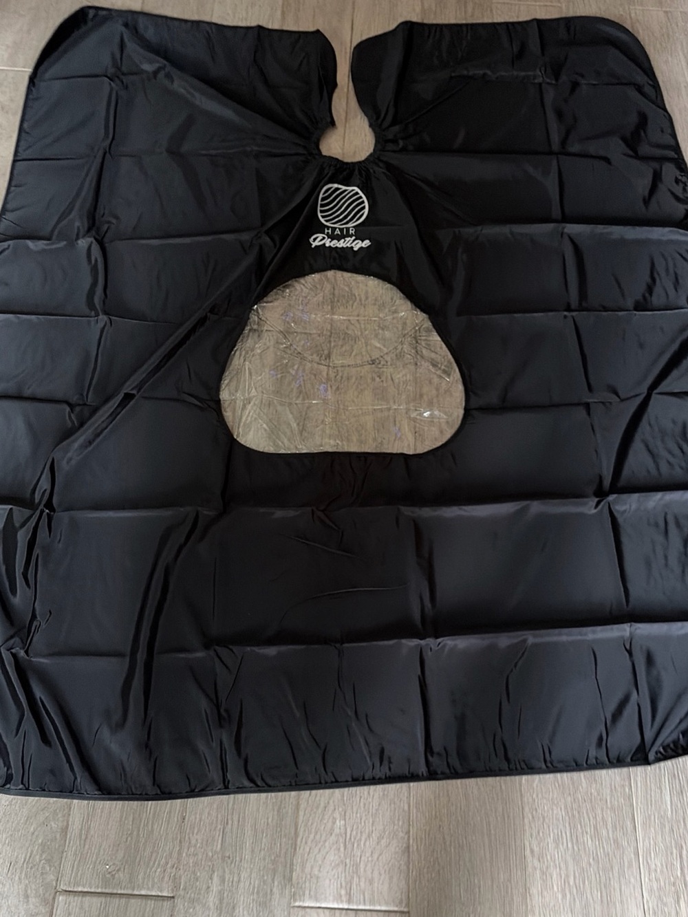 Hair Prestige Black Salon Cutting Cape with Clear Salon Window